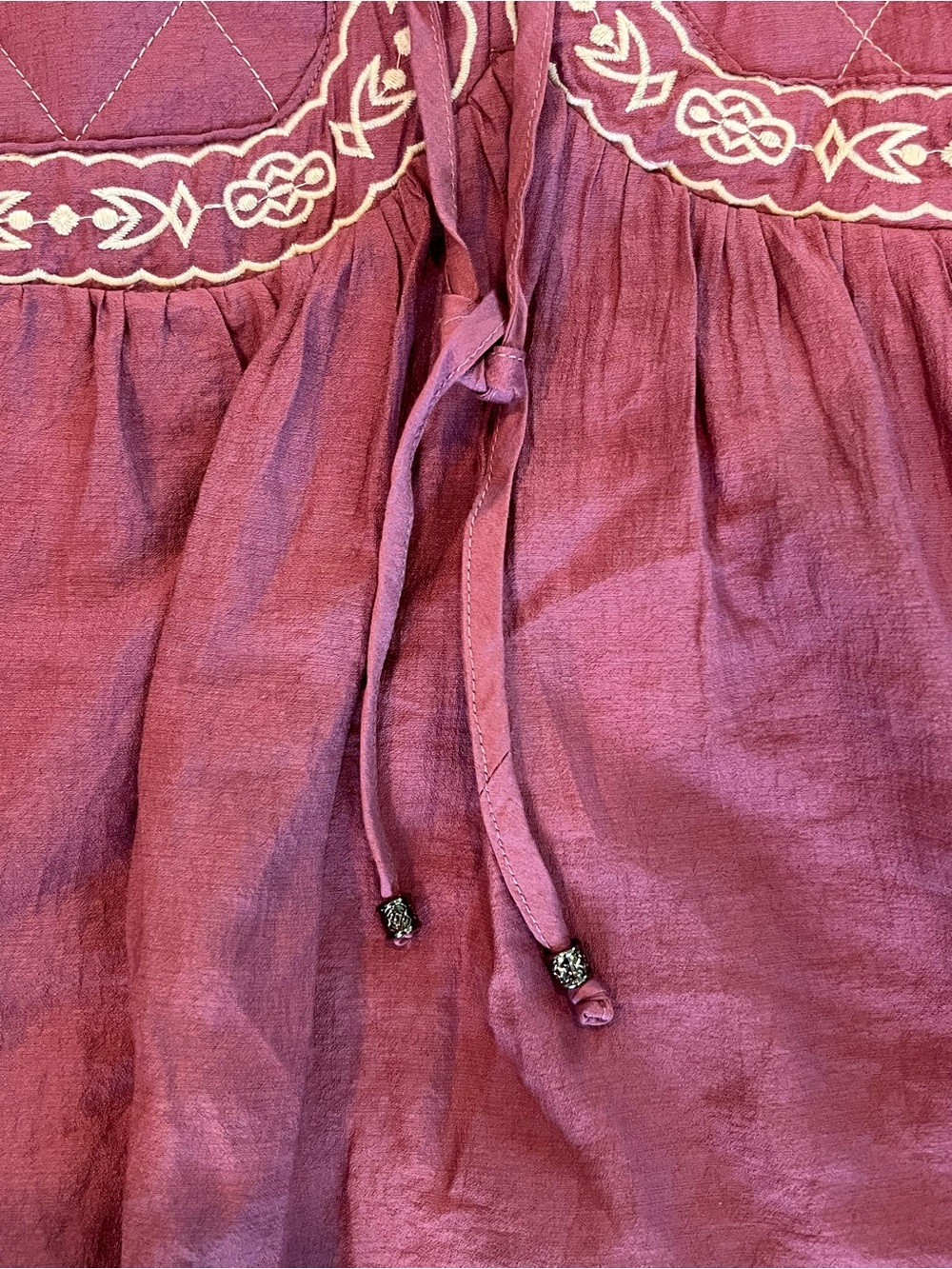 vestique Mauve Embroidered Boho Peasant Blouse - Picture 4 of 10